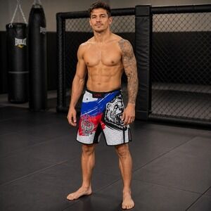 Lafroi‎ Martial Arts Shorts Blue Red Bear Eagle Graphic Mens SM